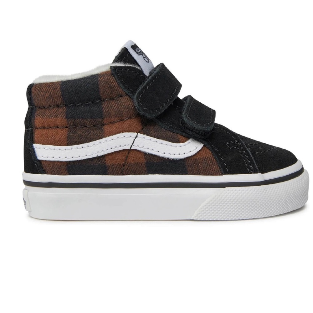 Vans Kids' Black and Brown Checkered Sneakers